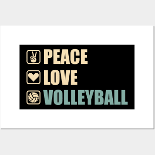 Peace Love Volleyball - Funny Volleyball Lovers Gift Posters and Art